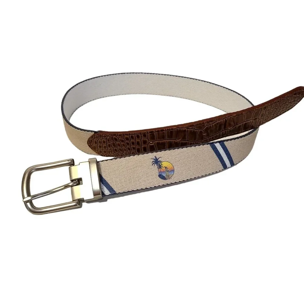 Doc Murphy Hobe Sound Mens Belt Jobe Indian Man Palm Tree Sz 35 Golf Belt